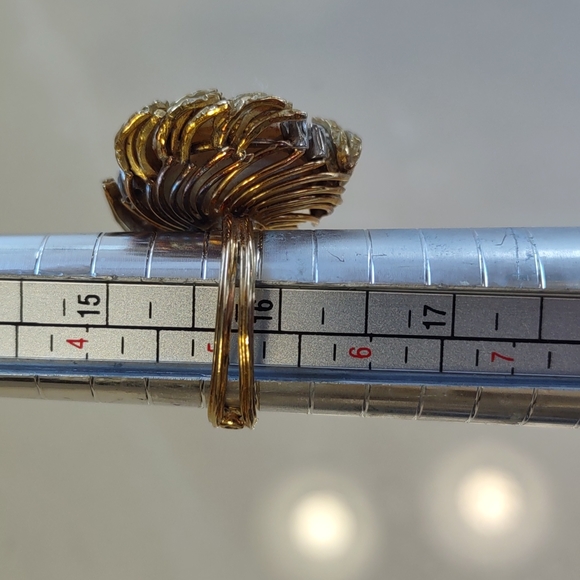 Mabe pearl ring, diamonds, 18kt Yellow Gold estate Ring vintage - Picture 11 of 16